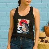 Persian Catzilla Japanese Art Funny Cat Retro Anime Sunset Women's Tank Top thumb 2