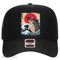 Persian Catzilla Japanese Art Funny Cat Retro Anime Sunset Hat thumb 0