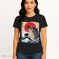Persian Catzilla Japanese Art Funny Cat Retro Anime Sunset Women's T-Shirt thumb 4