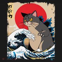 Persian Catzilla Japanese Art Funny Cat Retro Anime Sunset Kids Sweatshirt thumb 2