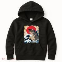 Persian Catzilla Japanese Art Funny Cat Retro Anime Sunset Kids Hoodie thumb 0