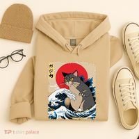 Persian Catzilla Japanese Art Funny Cat Retro Anime Sunset Hoodie thumb 4