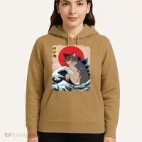 Persian Catzilla Japanese Art Funny Cat Retro Anime Sunset Hoodie thumb 5