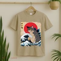 Persian Catzilla Japanese Art Funny Cat Retro Anime Sunset T-Shirt thumb 2