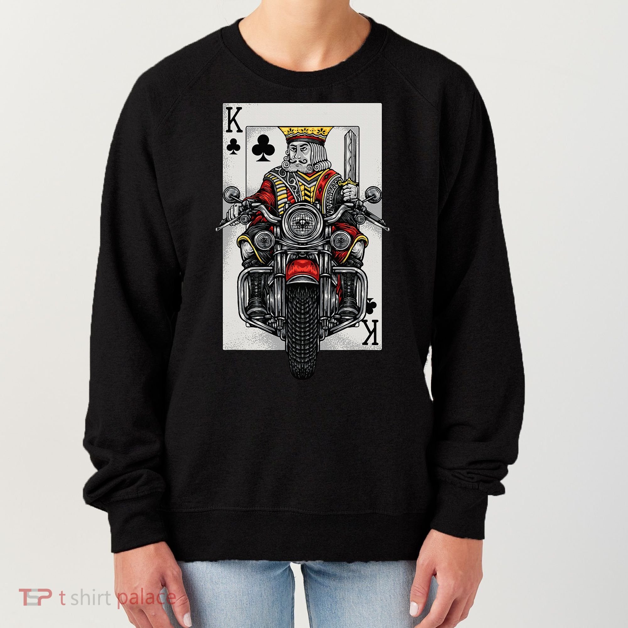 Playing Card King Riding A Road Motorcycle Women's Sweatshirt