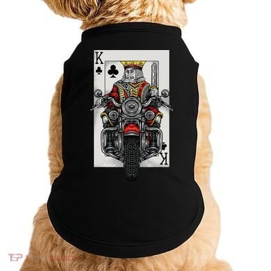 Playing Card King Riding A Road Motorcycle Doggie Tank