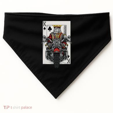 Playing Card King Riding A Road Motorcycle USA-Made Doggie Bandana