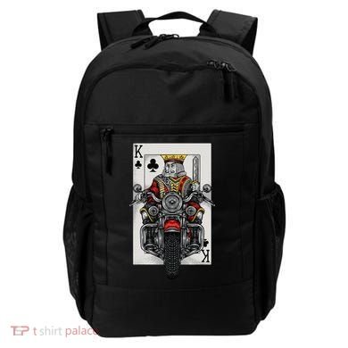 Playing Card King Riding A Road Motorcycle Backpack