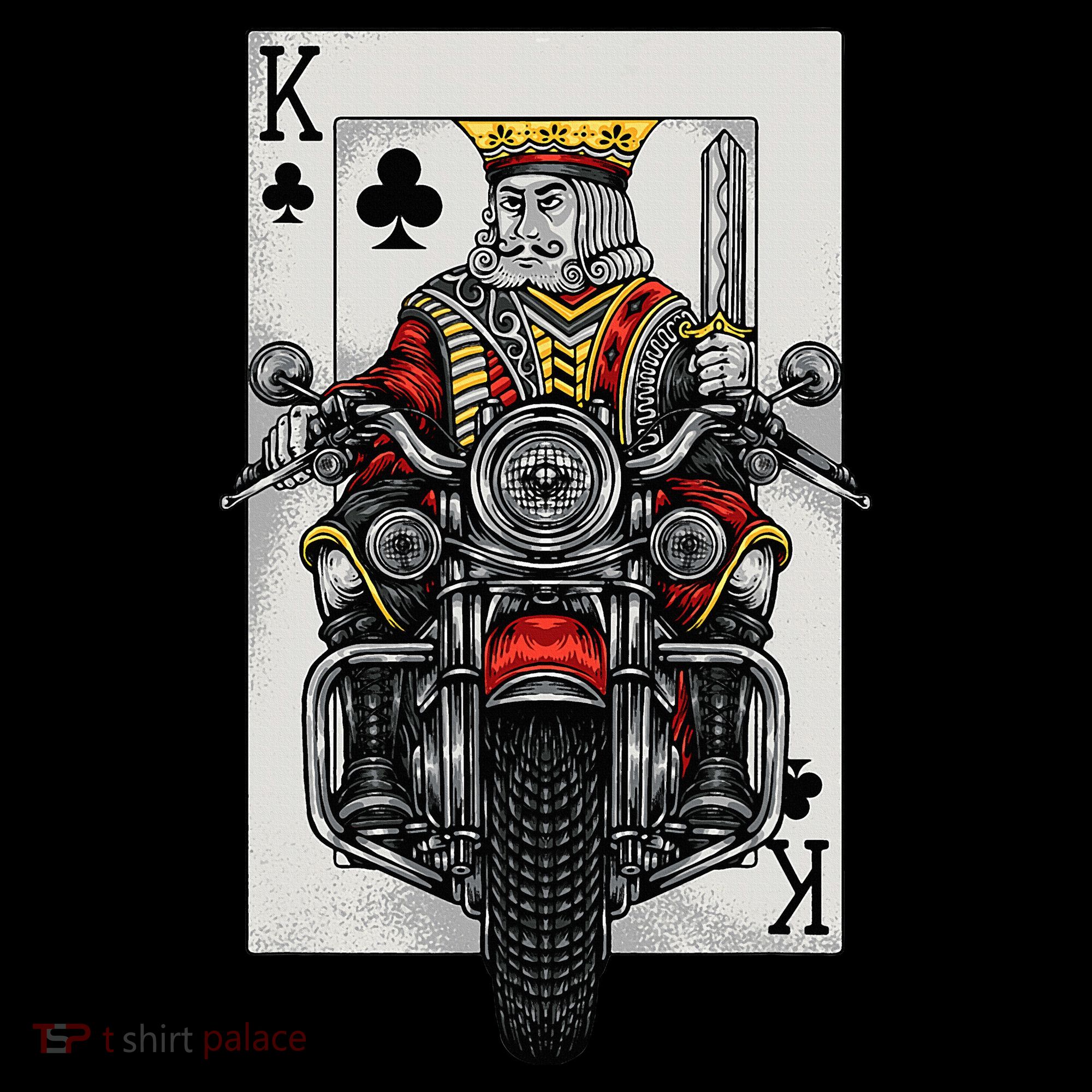 Playing Card King Riding A Road Motorcycle Ornament