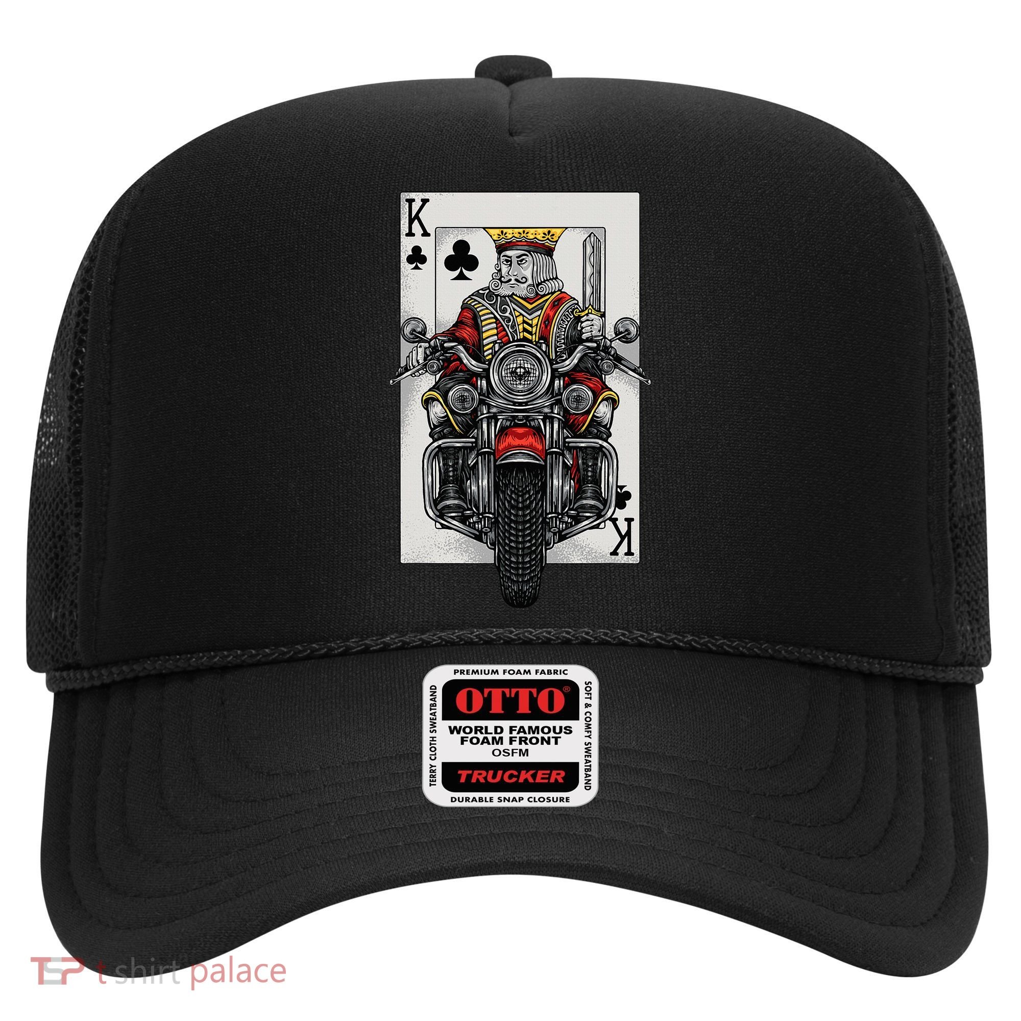 Playing Card King Riding A Road Motorcycle Hat