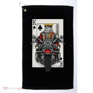 Playing Card King Riding A Road Motorcycle Golf Towel