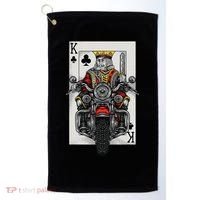 Playing Card King Riding A Road Motorcycle Golf Towel thumb 0