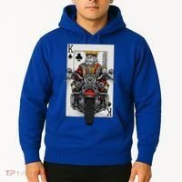 Playing Card King Riding A Road Motorcycle Hoodie thumb 2