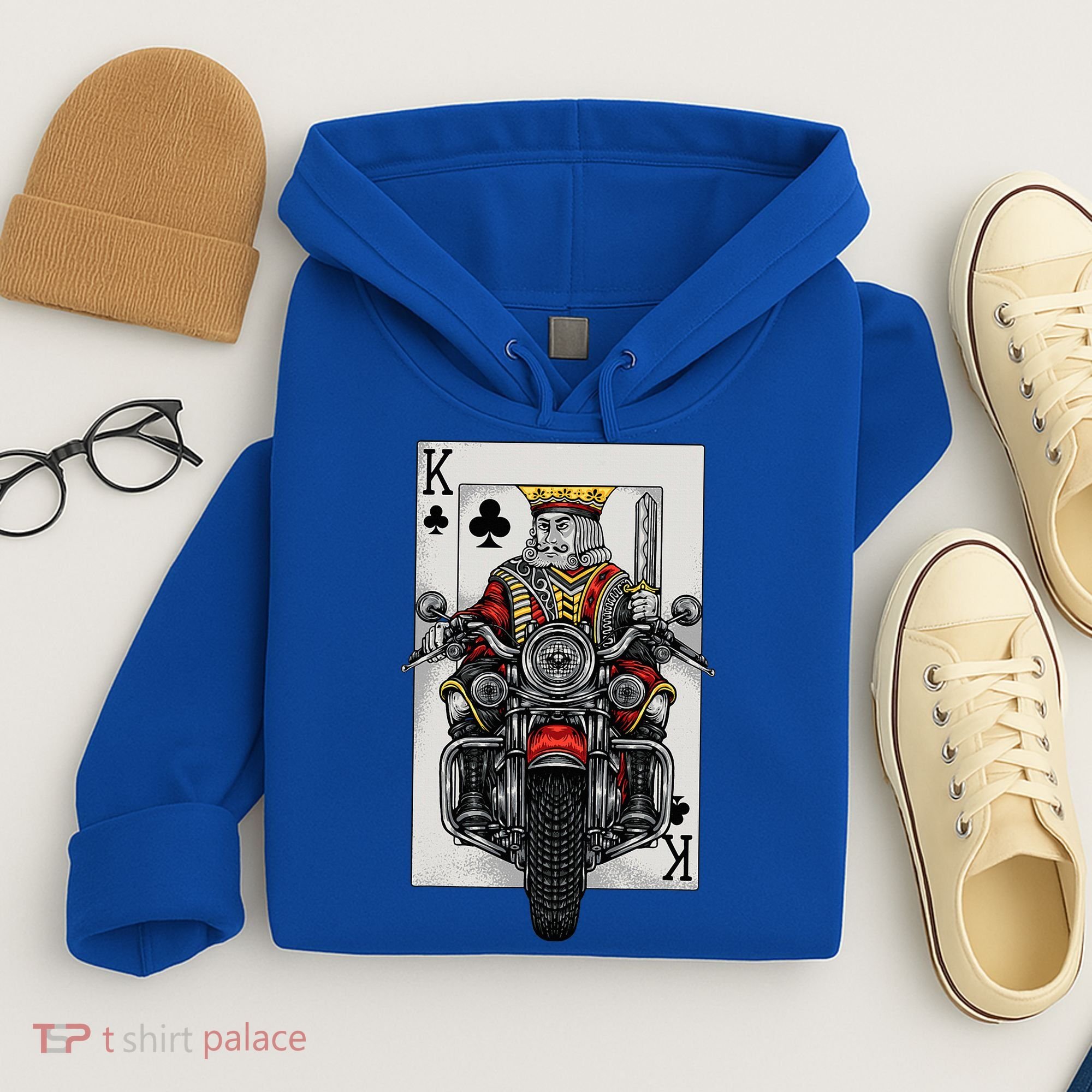 Playing Card King Riding A Road Motorcycle Hoodie