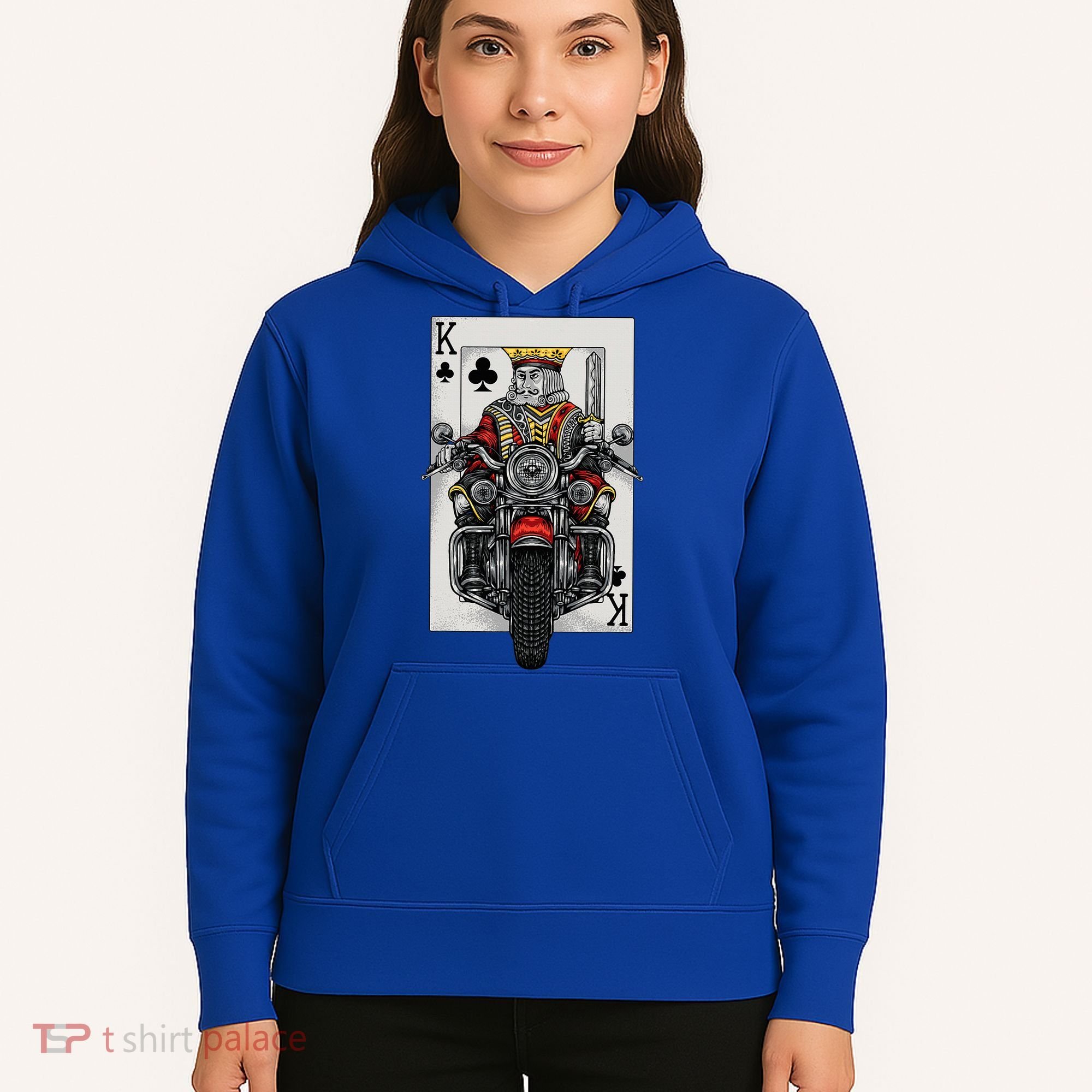 Playing Card King Riding A Road Motorcycle Hoodie
