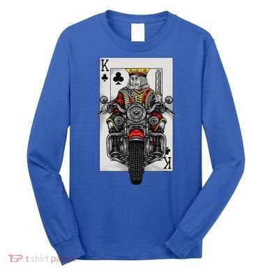 Playing Card King Riding A Road Motorcycle Long Sleeve Shirt