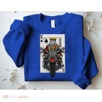 Playing Card King Riding A Road Motorcycle Sweatshirt thumb 2