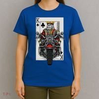 Playing Card King Riding A Road Motorcycle T-Shirt thumb 4