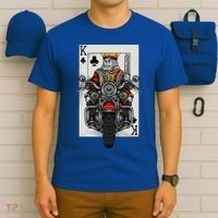 Playing Card King Riding A Road Motorcycle T-Shirt thumb 6