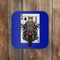 Playing Card King Riding A Road Motorcycle Coaster thumb 0