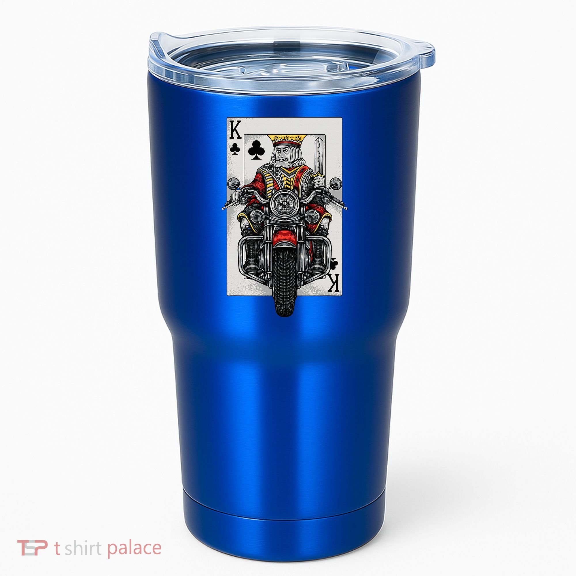 Playing Card King Riding A Road Motorcycle Tumbler