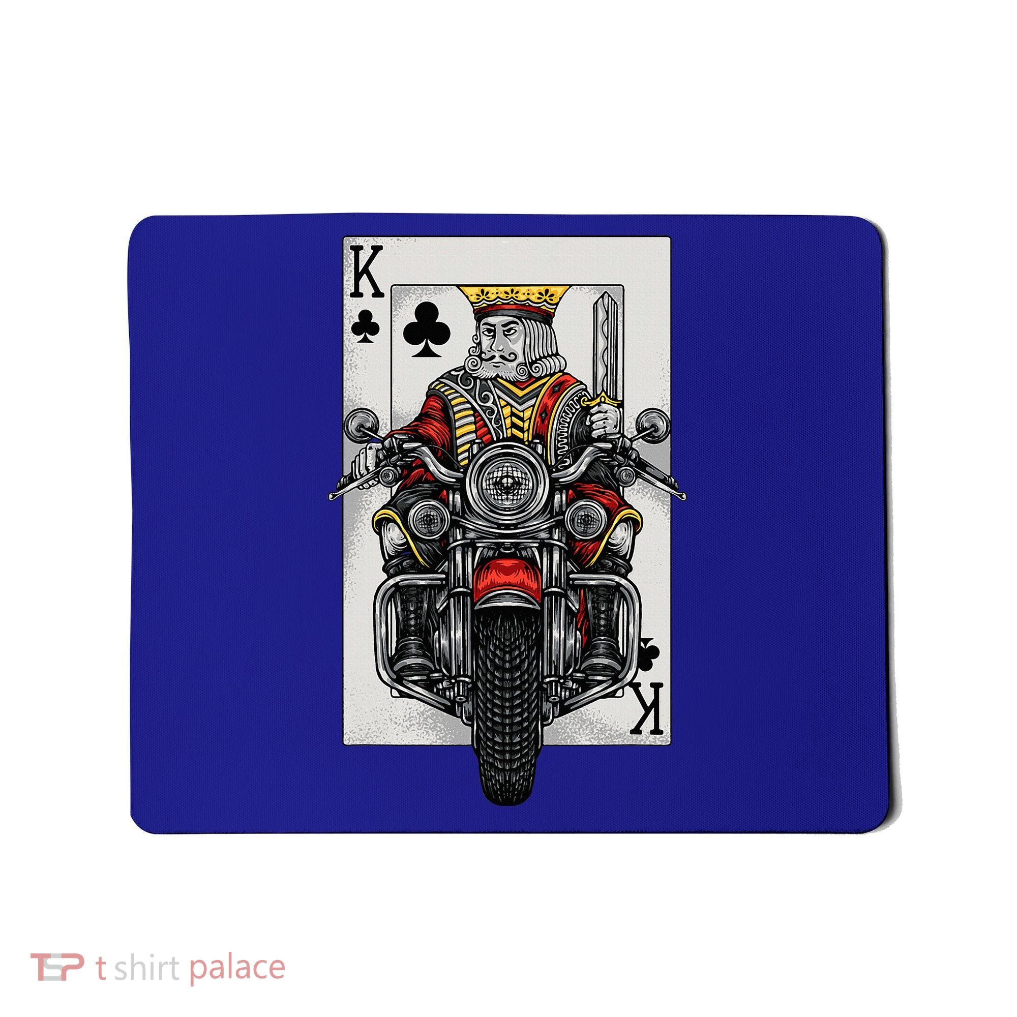 Playing Card King Riding A Road Motorcycle Mousepad
