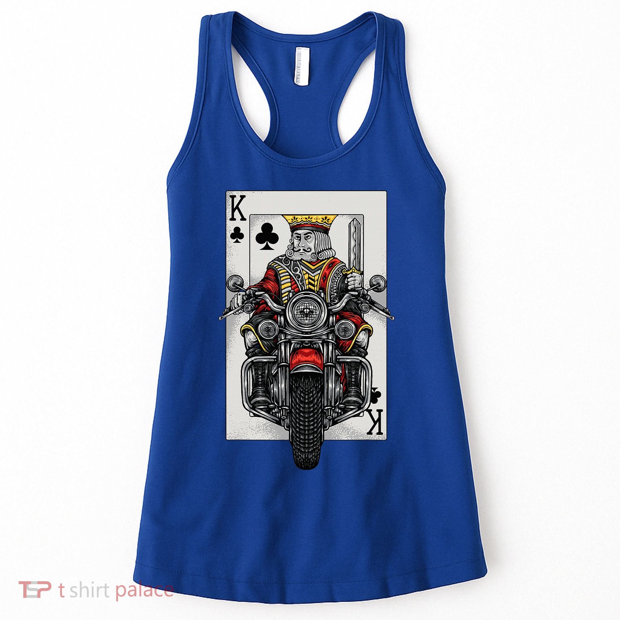 Playing Card King Riding A Road Motorcycle Women's Tank Top