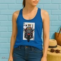 Playing Card King Riding A Road Motorcycle Women's Tank Top thumb 2