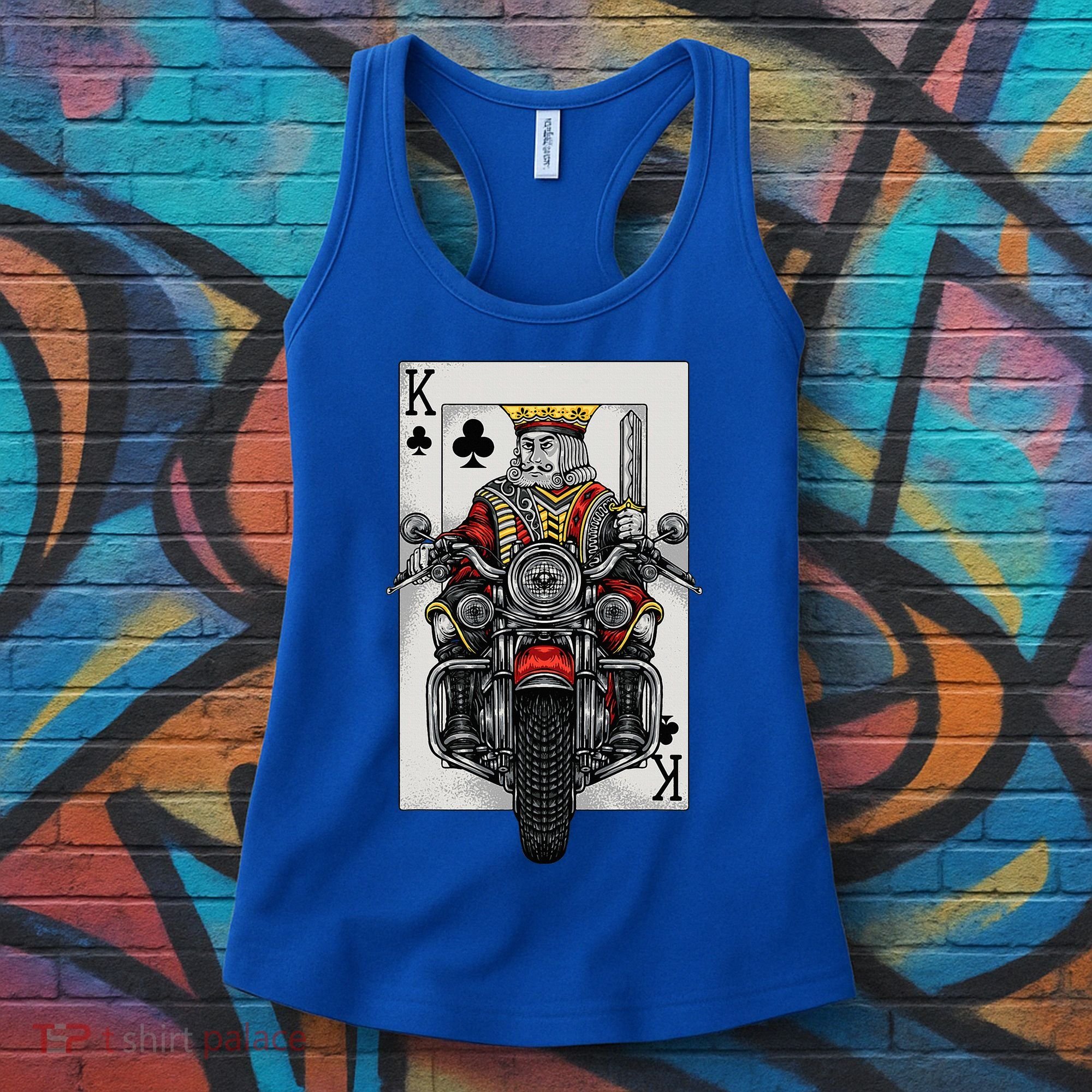 Playing Card King Riding A Road Motorcycle Women's Tank Top