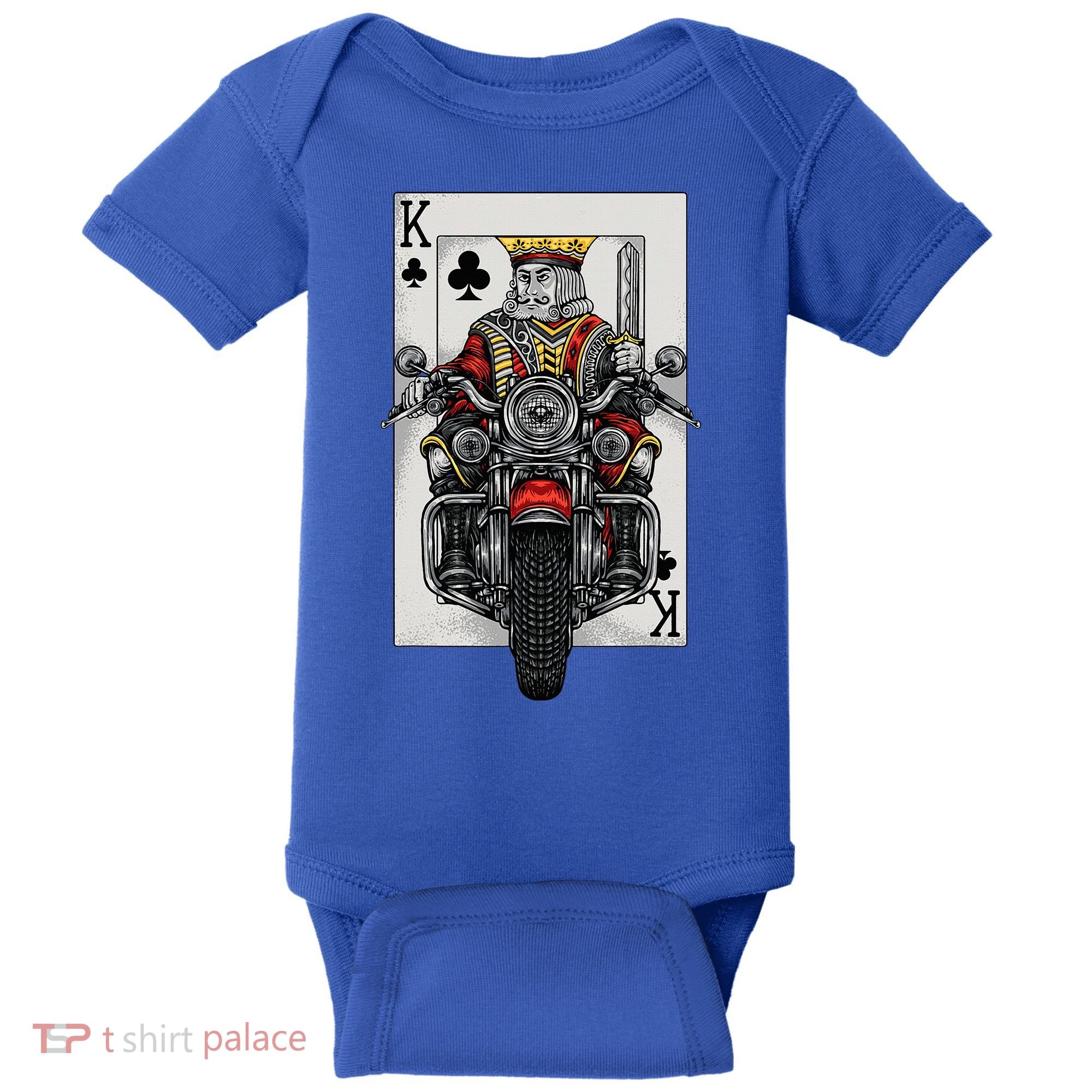 Playing Card King Riding A Road Motorcycle Baby Bodysuit