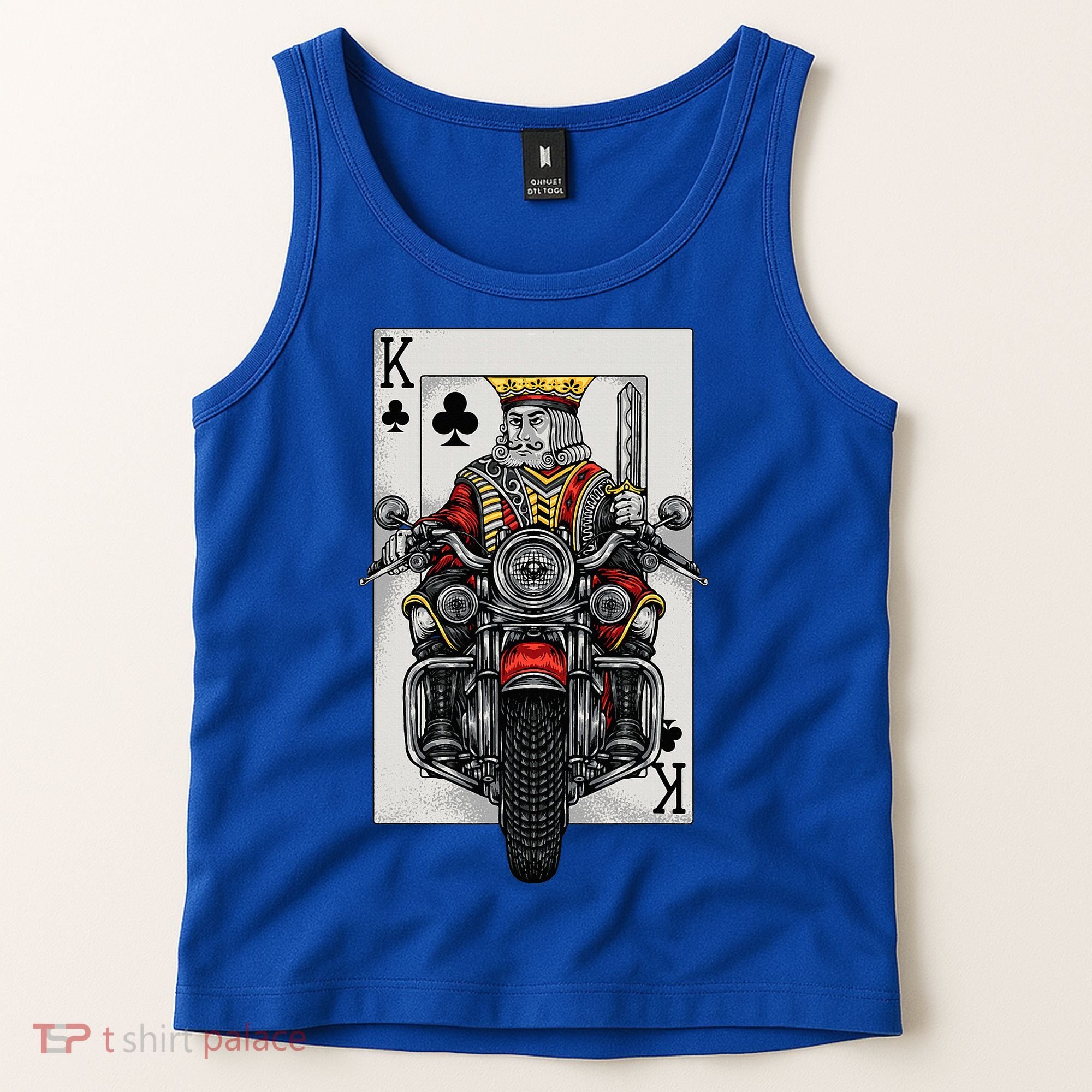 Playing Card King Riding A Road Motorcycle Tank Top