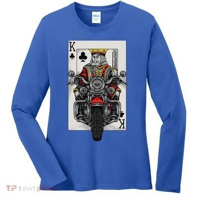 Playing Card King Riding A Road Motorcycle Women's Long Sleeve Shirt