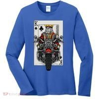 Playing Card King Riding A Road Motorcycle Women's Long Sleeve Shirt thumb 0