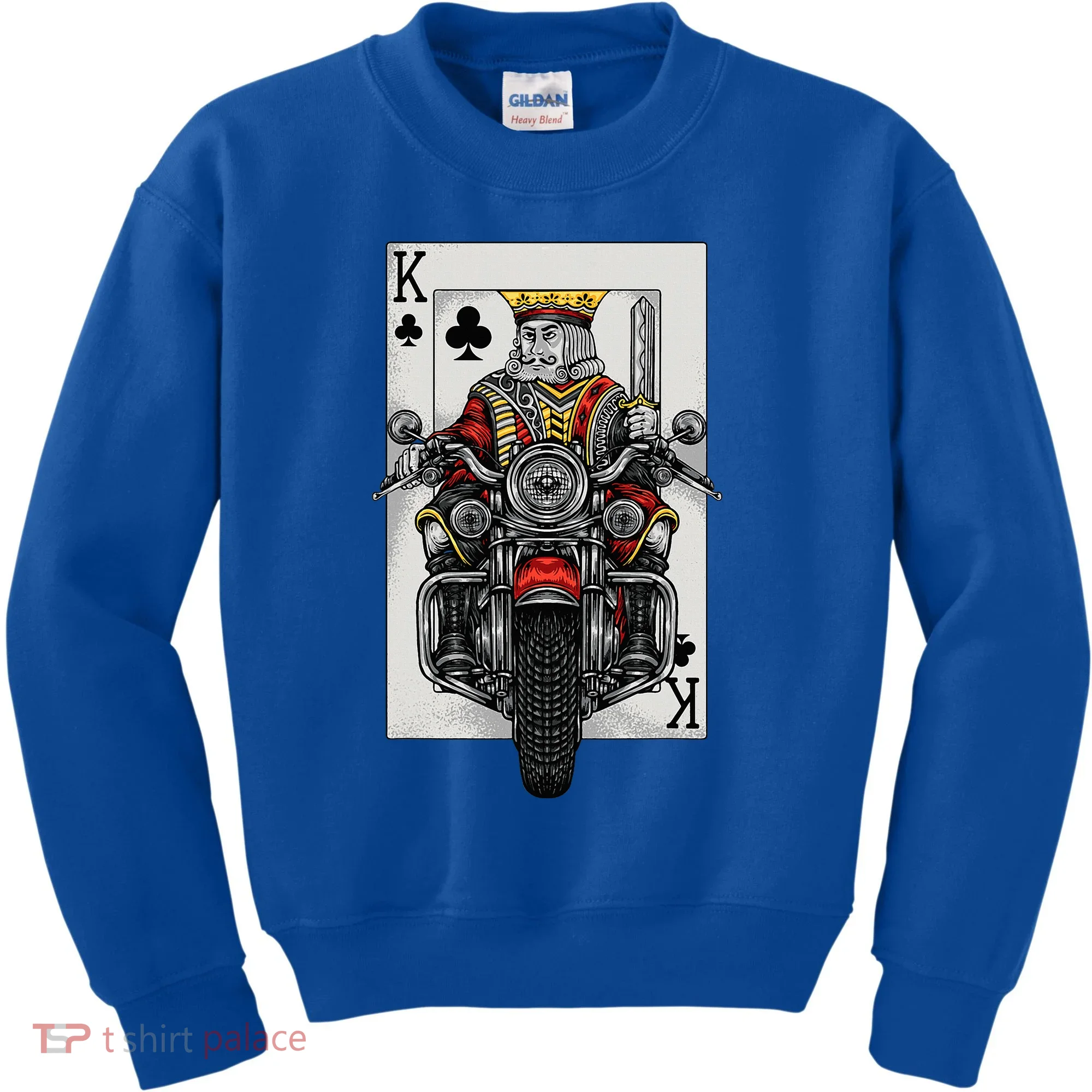 Playing Card King Riding A Road Motorcycle Kids Sweatshirt