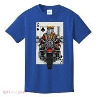 Playing Card King Riding A Road Motorcycle Kids T-Shirt thumb 0