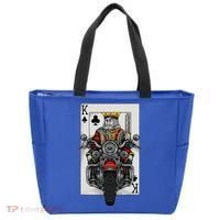 Playing Card King Riding A Road Motorcycle Tote Bag thumb 0