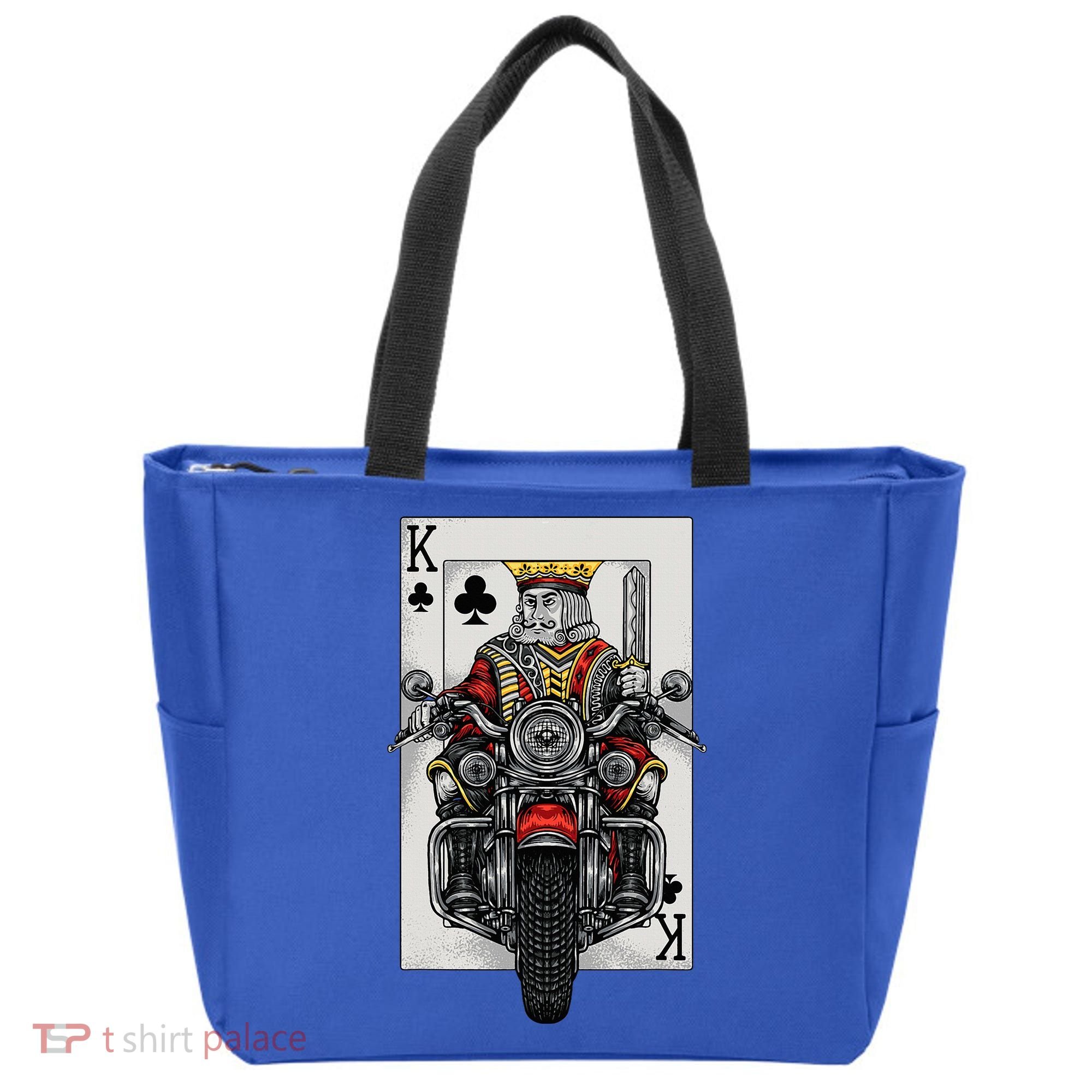 Playing Card King Riding A Road Motorcycle Tote Bag