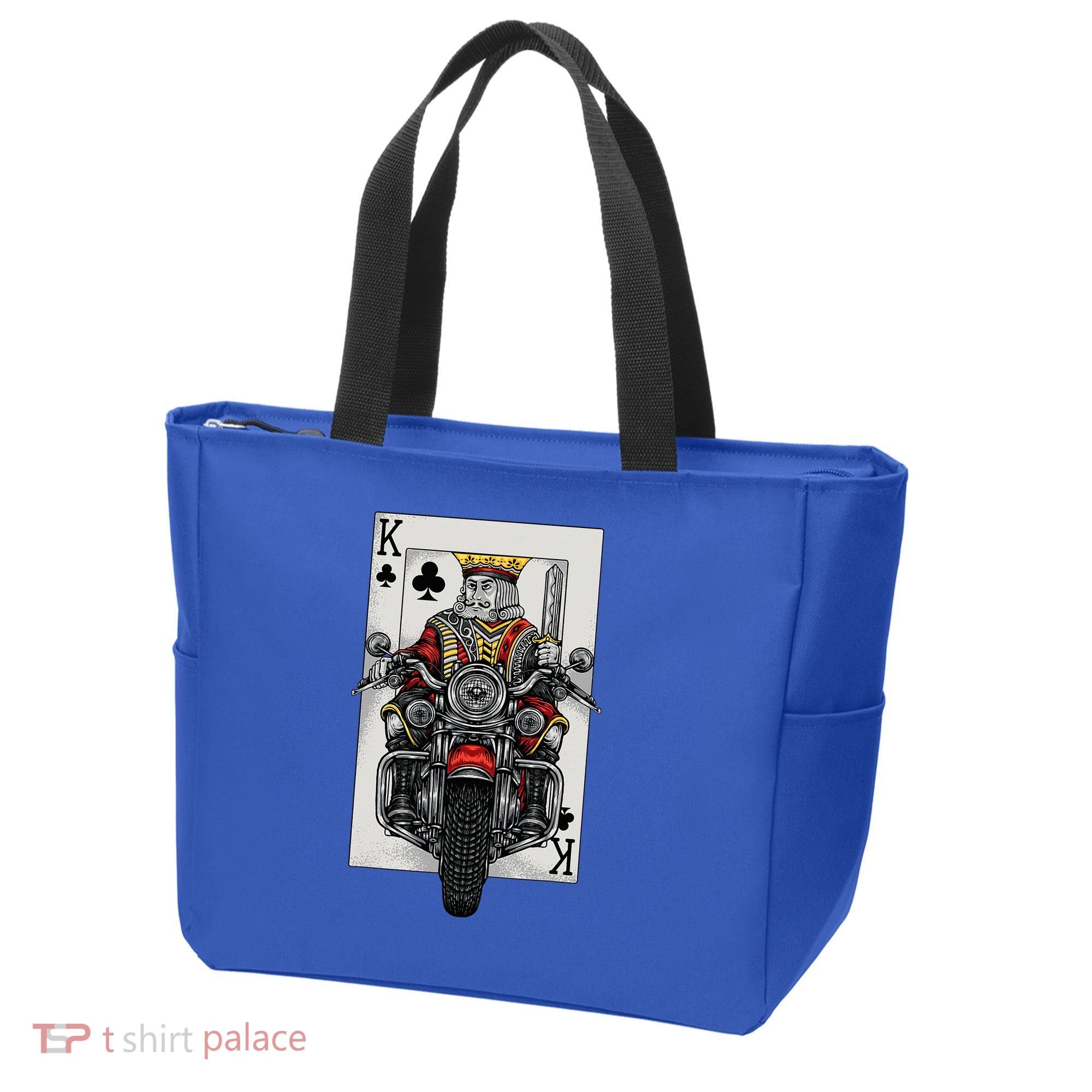 Playing Card King Riding A Road Motorcycle Tote Bag