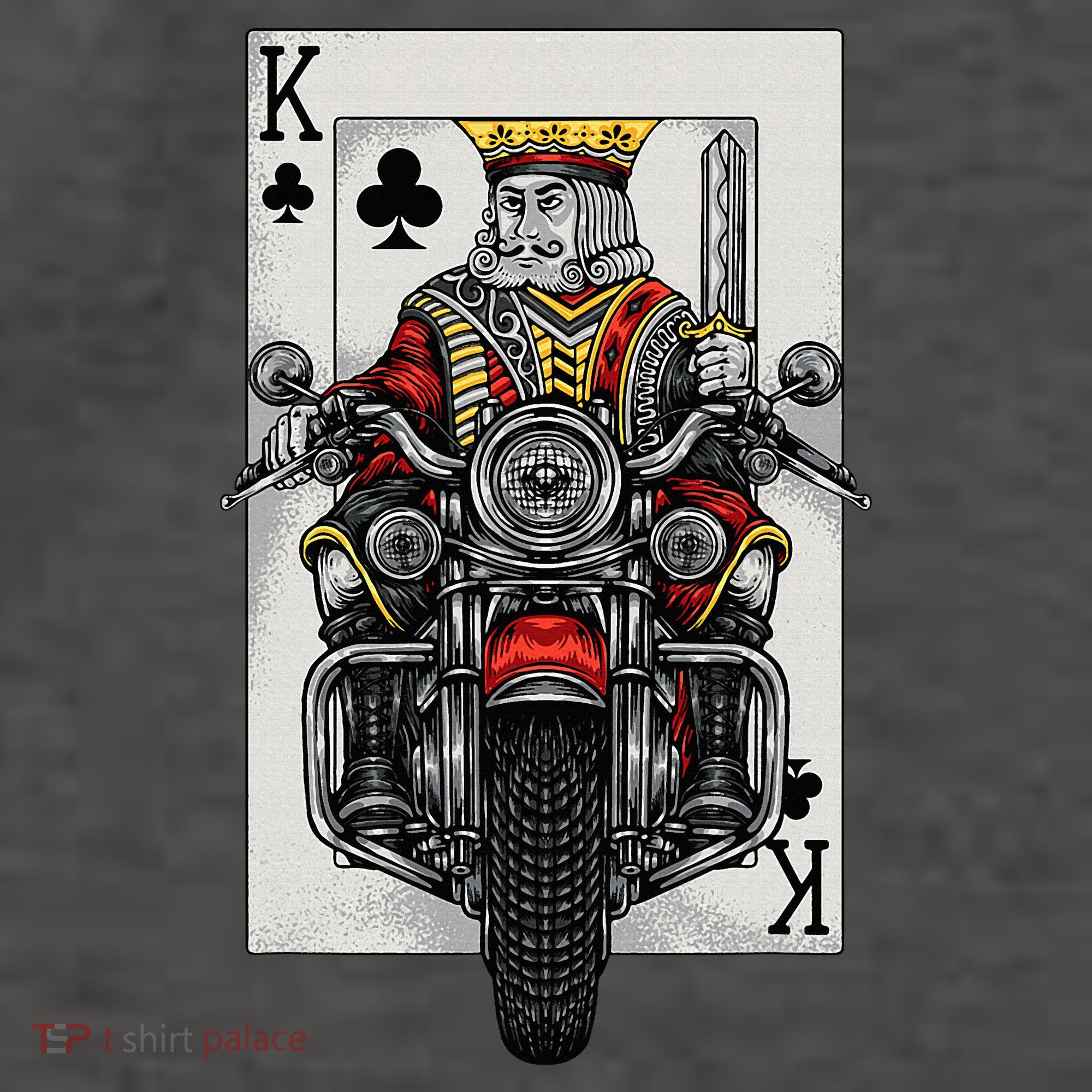 Playing Card King Riding A Road Motorcycle Vector Backpack