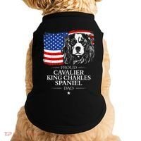 Proud Cavalier King Charles Spaniel Dad American Flag Dog Doggie Tank thumb 0