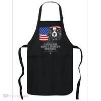Proud Cavalier King Charles Spaniel Dad American Flag Dog Apron thumb 0