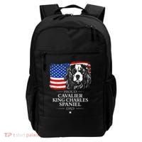 Proud Cavalier King Charles Spaniel Dad American Flag Dog Backpack thumb 0