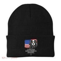 Proud Cavalier King Charles Spaniel Dad American Flag Dog Beanie thumb 0