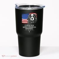 Proud Cavalier King Charles Spaniel Dad American Flag Dog Tumbler thumb 0