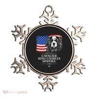 Proud Cavalier King Charles Spaniel Dad American Flag Dog Ornament thumb 0