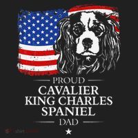 Proud Cavalier King Charles Spaniel Dad American Flag Dog Golf Towel thumb 3