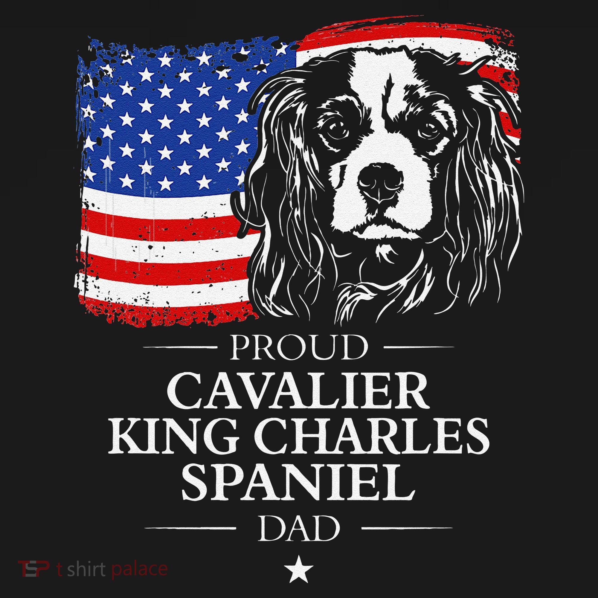 Proud Cavalier King Charles Spaniel Dad American Flag Dog Visor