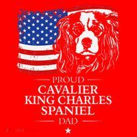 Proud Cavalier King Charles Spaniel Dad American Flag Dog Santa Hat thumb 1