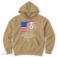 Proud Cavalier King Charles Spaniel Dad American Flag Dog Hoodie thumb 0