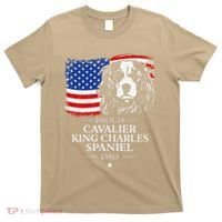 Proud Cavalier King Charles Spaniel Dad American Flag Dog T-Shirt thumb 0